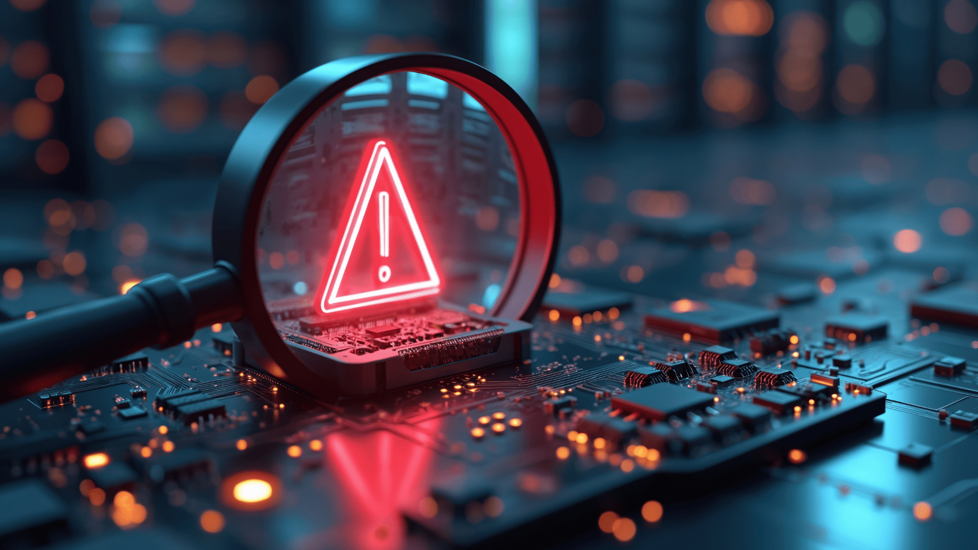 microscope looking at computer